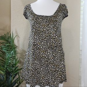 Leopard babydoll tunic